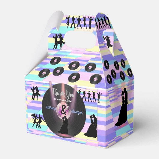 Aangepaste Disco Bruiloft Bedankdoosjes (Voorkant Zijde)