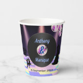 Aangepaste Disco Bruiloft Papieren Bekers (Achterkant)