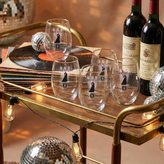 Aangepaste Disco Bruiloft Wijnglas Zonder Voet