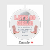 Aangepaste Disco Cowgirl Bachelorette Party Sticker (Vel)