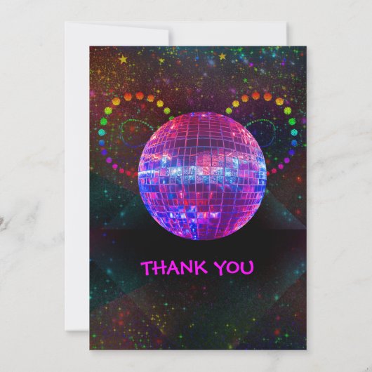Aangepaste Disco Party Uitnodiging - Bewerkbaar on (Achterkant)