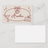 Aangepaste disco verjaardagsplaats kaart beige roo plaatskaartje (Voorkant / Achterkant)