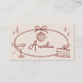 Aangepaste disco verjaardagsplaats kaart beige roo plaatskaartje (Voorkant)