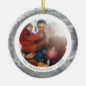 Aangepaste discobal met voor- en achterfoto's keramisch ornament (Voorkant)