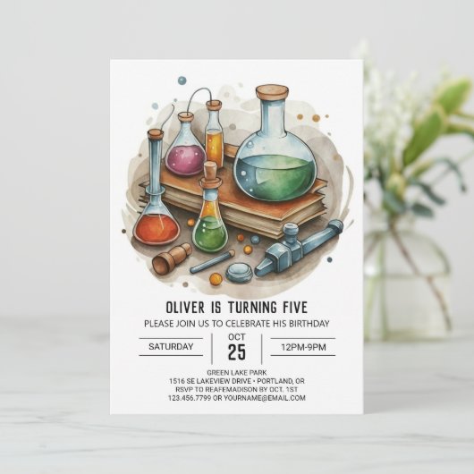 Aangepaste Discovery Experiment Wetenschapper Verj Kaart (Staand voorkant)