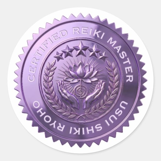 Aangepaste DIY 3D paarse folie Reiki Master zegel  (Voorkant)
