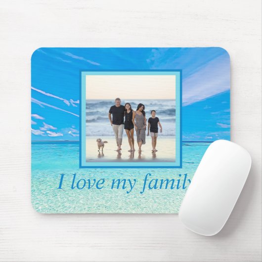 Aangepaste DIY-foto gepersonaliseerd strand Liefde Muismat (Met muis)