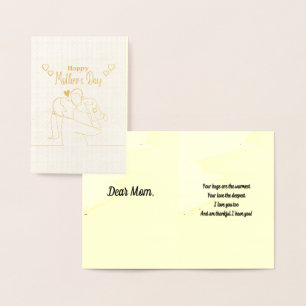 Aangepaste DIY-Moederdag met origineel gedicht Folie Kaarten