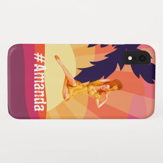 Aangepaste DIY Monogrammen  zonsondergang oranje c Case-Mate iPhone Case (Achterkant (horizontaal))