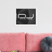 Aangepaste DJ Canvas Wall Art met Vinyl Record Afdruk (Insitu (Woonkamer))