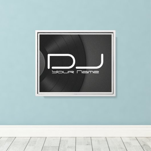 Aangepaste DJ Canvas Wall Art met Vinyl Record Afdruk (Insitu (Houten vloer))
