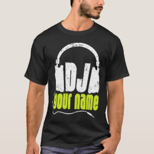 Aangepaste DJ Disc-jockey-muziek op elke naam T-shirt
