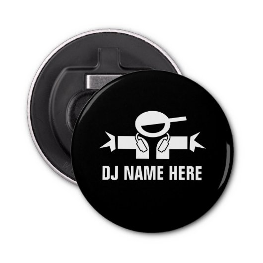 Aangepaste DJ DiscJockey flesopening koelkast magn Button Flesopener (Voorkant)