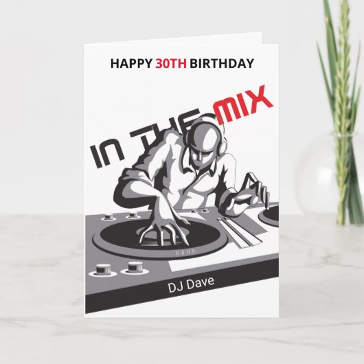 Aangepaste DJ in het Wenskaart van de Mix Birthday Kaart (Voorkant)