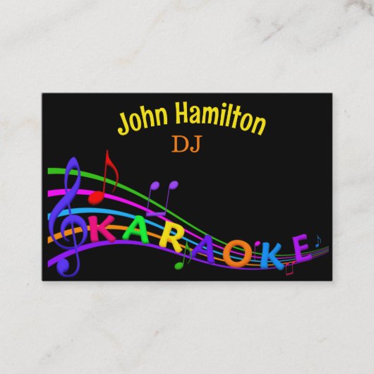 Aangepaste DJ Karaoke Visitekaartje (Voorkant)