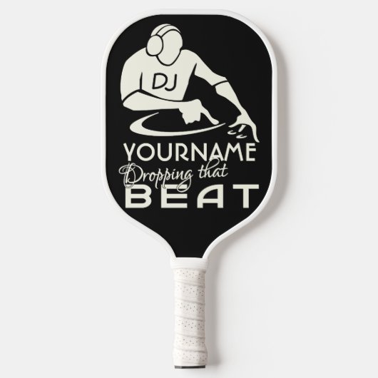 Aangepaste DJ-naam en -kleur Pickleball Paddle (Voorkant)