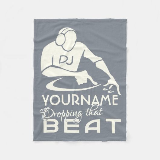 Aangepaste DJ-naam en kleurendeken Fleece Deken (Voorkant)
