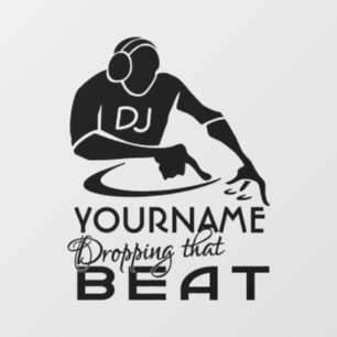 Aangepaste DJ-naam Raamsticker