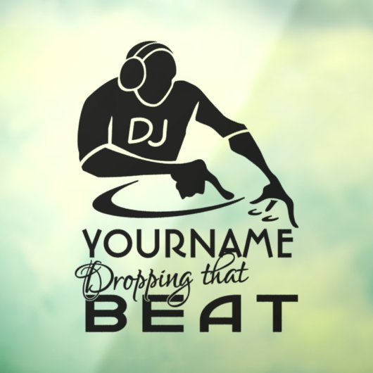 Aangepaste DJ-naam Raamsticker (Vel 3)