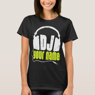 Aangepaste DJ voor elke naam Club Schijf Jockey Mu T-shirt