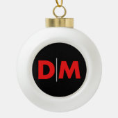 Aangepaste DM Logo Keramische Bal Ornament (Voorkant)