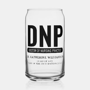 Aangepaste DNP Doctor of Nursing Practice Afstuder Blikvorm Glas