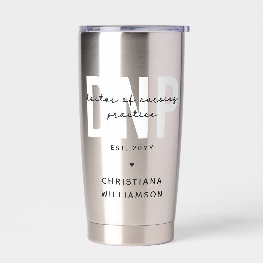 Aangepaste DNP Doctor of Nursing Practice Afstuder Geïsoleerde Drinkbeker (Links)