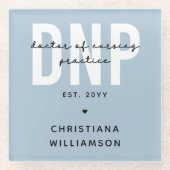 Aangepaste DNP Doctor of Nursing Practice Afstuder Glazen Onderzetter (Voorkant)