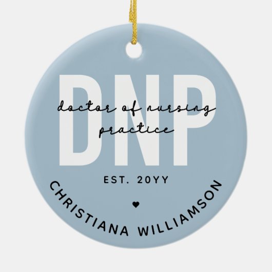 Aangepaste DNP Doctor of Nursing Practice Afstuder Keramisch Ornament (Achterkant)