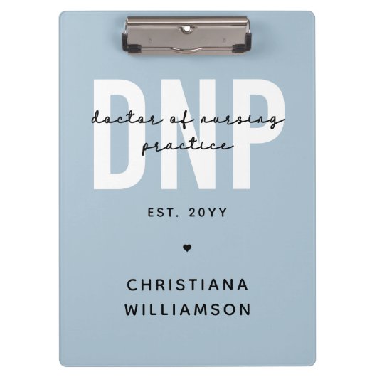 Aangepaste DNP Doctor of Nursing Practice Afstuder Klembord (Voorkant)