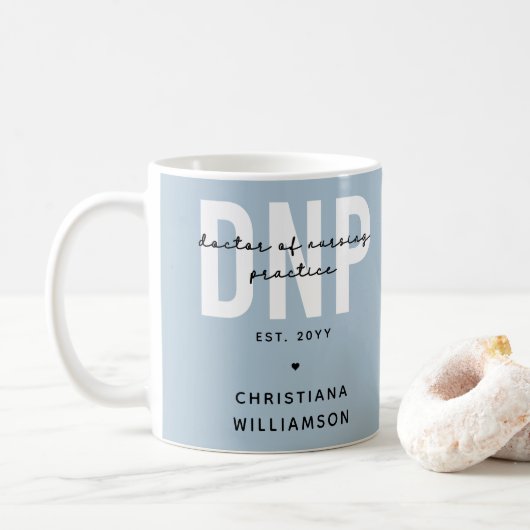 Aangepaste DNP Doctor of Nursing Practice Afstuder Koffiemok (Met donut)