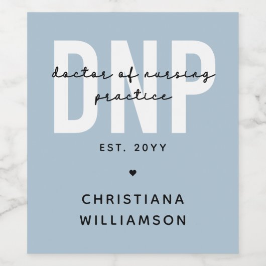 Aangepaste DNP Doctor of Nursing Practice Afstuder Wijn Etiket (Enkel label)