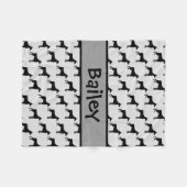 Aangepaste Doberman Pinscher Dog Silhouet Fleece Deken (Voorkant (Horizontaal))