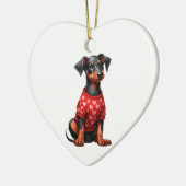 Aangepaste Doberman Pinscher Dog Valentijn Ornamen Keramisch Ornament (Links)