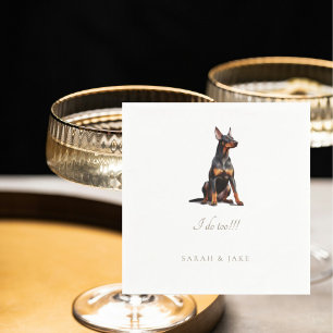 Aangepaste Doberman Pinscher Huisdier bruiloft ser Servet