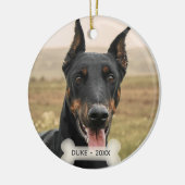 Aangepaste Dobermann-hondsfoto Keramisch Ornament (Links)