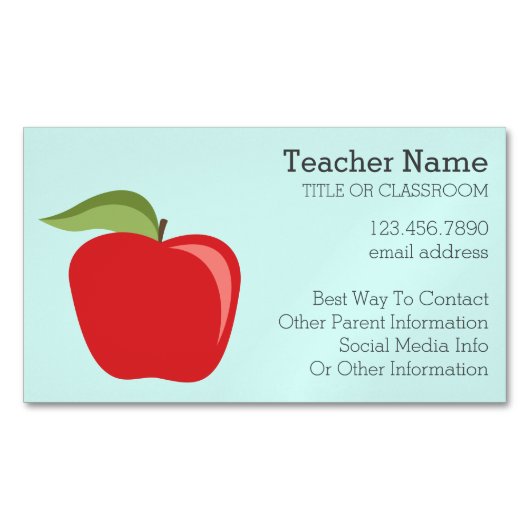 Aangepaste docent Apple met moderne Apple Magnetisch Visitekaartje (Voorkant)