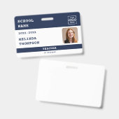 Aangepaste docent-ID Kaart Schoolnaam Fotosjabloon Badge (Voor- en achterkant)