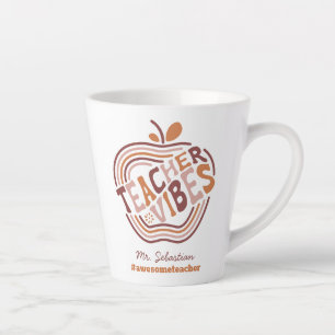 Aangepaste docent Vibes Boho Apple-waardering Latte Mok