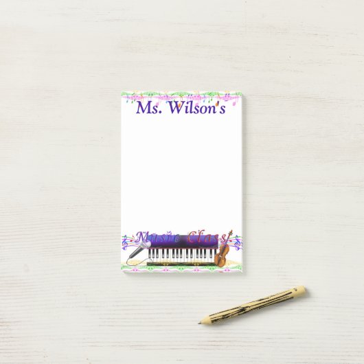 Aangepaste docenten Muziekklasse Post-it® notes (Op bureau)
