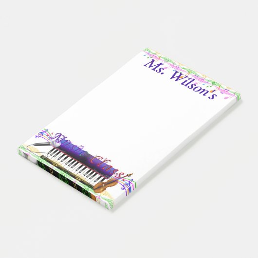 Aangepaste docenten Muziekklasse Post-it® notes (Schuin)