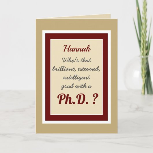 Aangepaste doctoraatsgraad Gefeliciteerd Kaart (Voorkant)