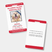Aangepaste Dog Allergy Alert Dog Foto Badge (Voor- en achterkant)