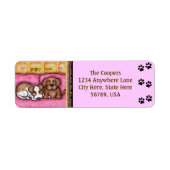 Aangepaste Dog Art retour adreslabels Etiket (Voorkant)
