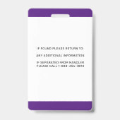 Aangepaste Dog Autism Support Dog Foto Badge (Achterkant)