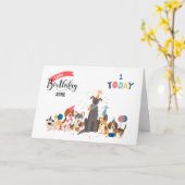 Aangepaste Dog Birthday-kaart Kaart (Gele Bloem)