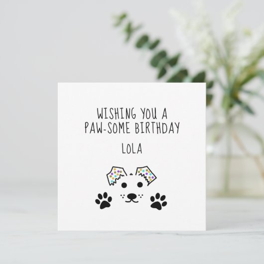 Aangepaste Dog Birthday-kaart Kaart (Staand voorkant)