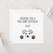 Aangepaste Dog Birthday-kaart Kaart (Voorkant / Achterkant in situ)