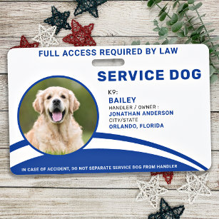 Aangepaste Dog Blue Photo ID-kaart Badge