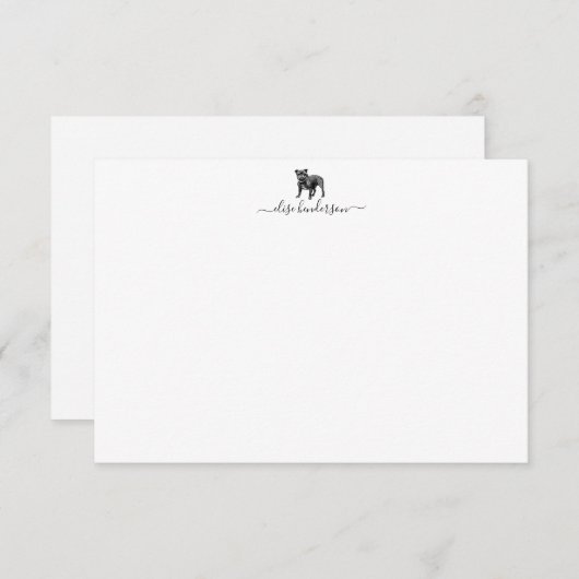Aangepaste  Dog Bulldog Note Kaart Notitiekaartje (Voorkant / Achterkant)